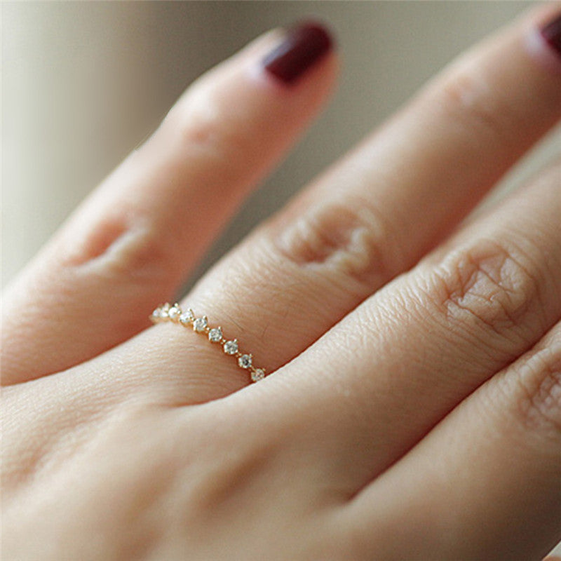Delicate Diamond Arc Ring