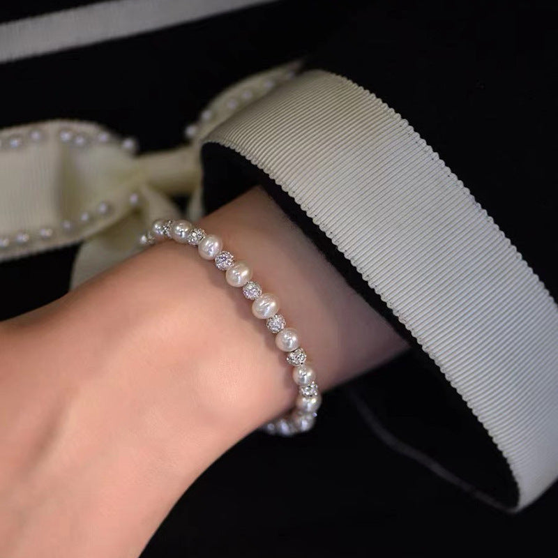 Lustrous Pearl & Zircon Elegance Bracelet
