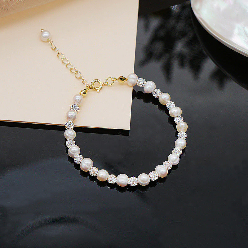 Lustrous Pearl & Zircon Elegance Bracelet