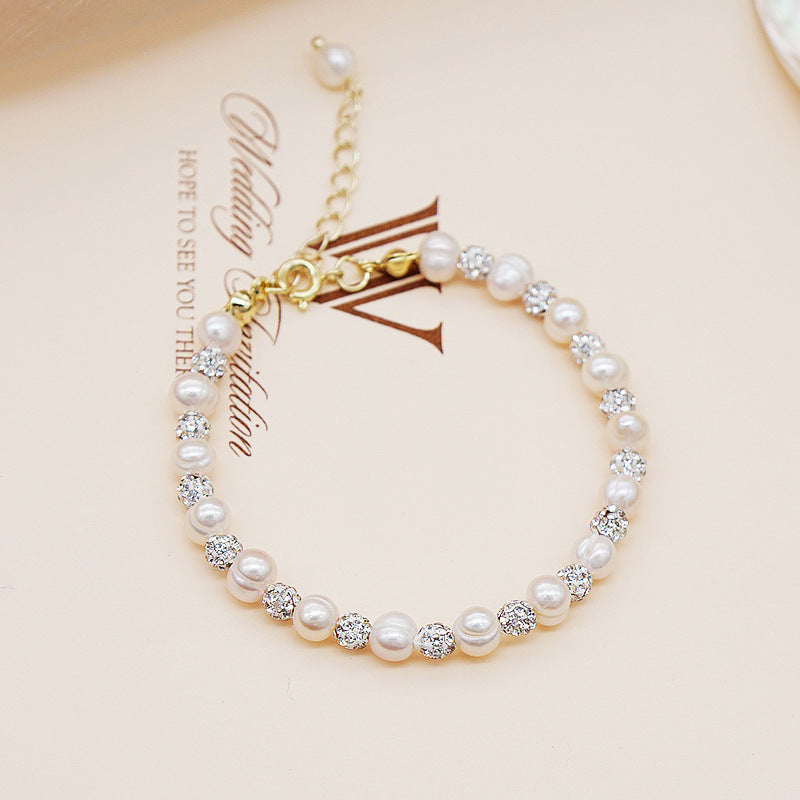 Lustrous Pearl & Zircon Elegance Bracelet