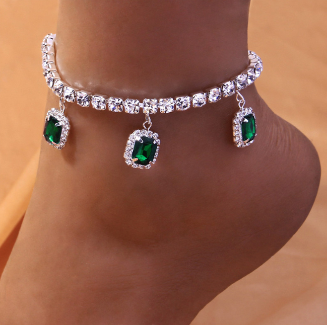 Emerald Sparkle Anklet
