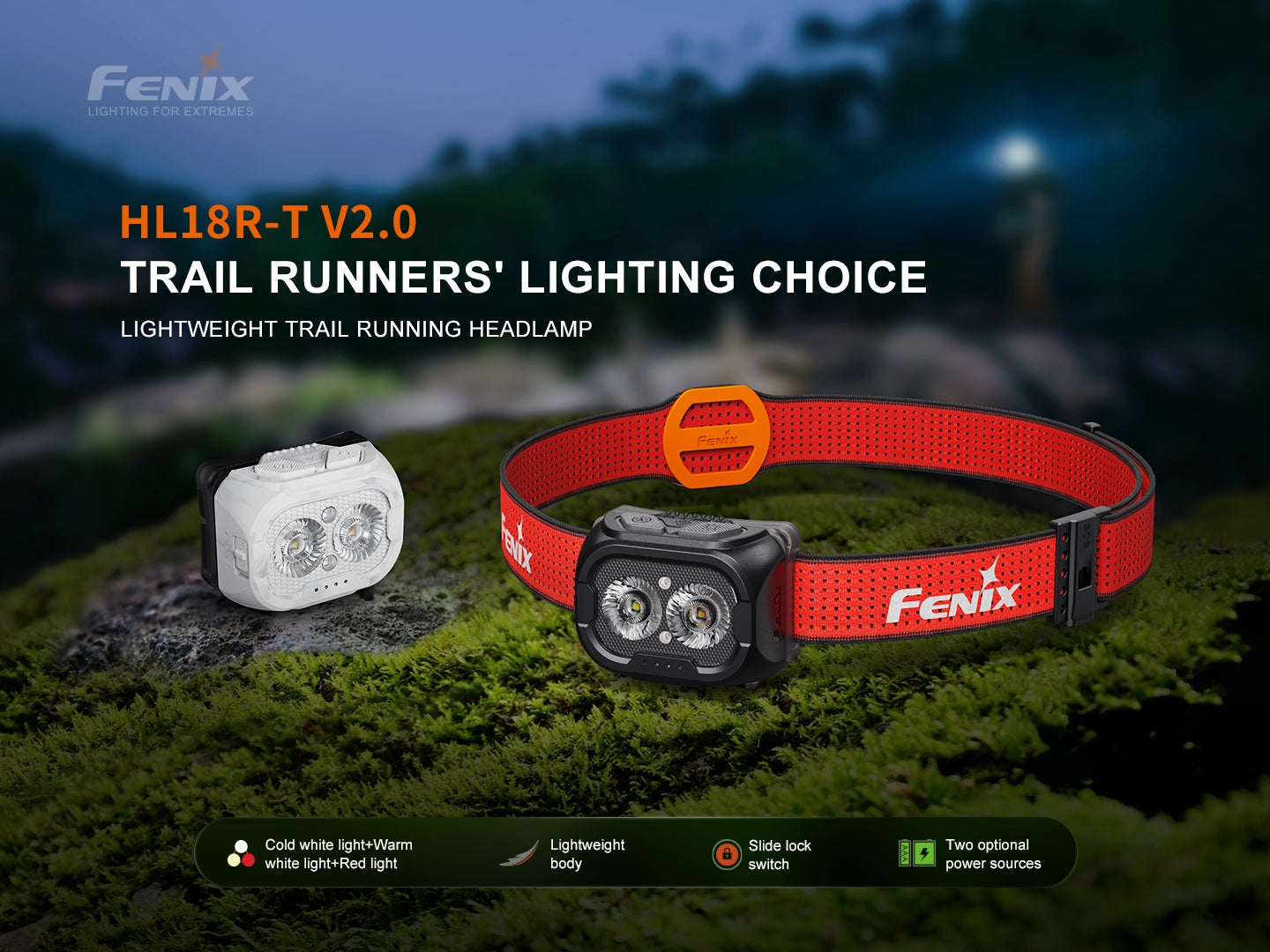 INZATT  HL18R-T V2 Lightweight Trail Running Headlamp -- OPEN BOX