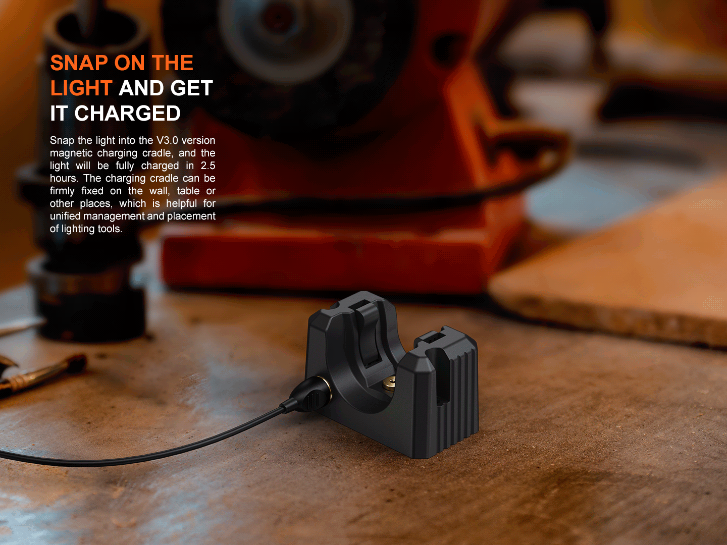 INZATT  WF25RM Multifunctional Cradle Charging Duty Light -- OPEN BOX