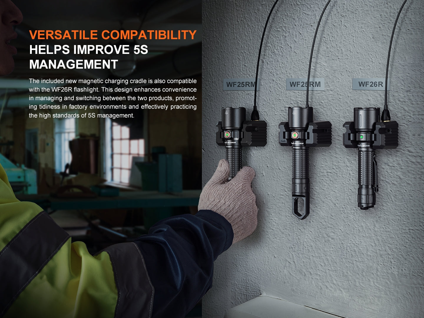 INZATT  WF25RM Multifunctional Cradle Charging Duty Light -- OPEN BOX