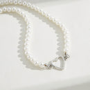 Golden Heart Pearl Necklace