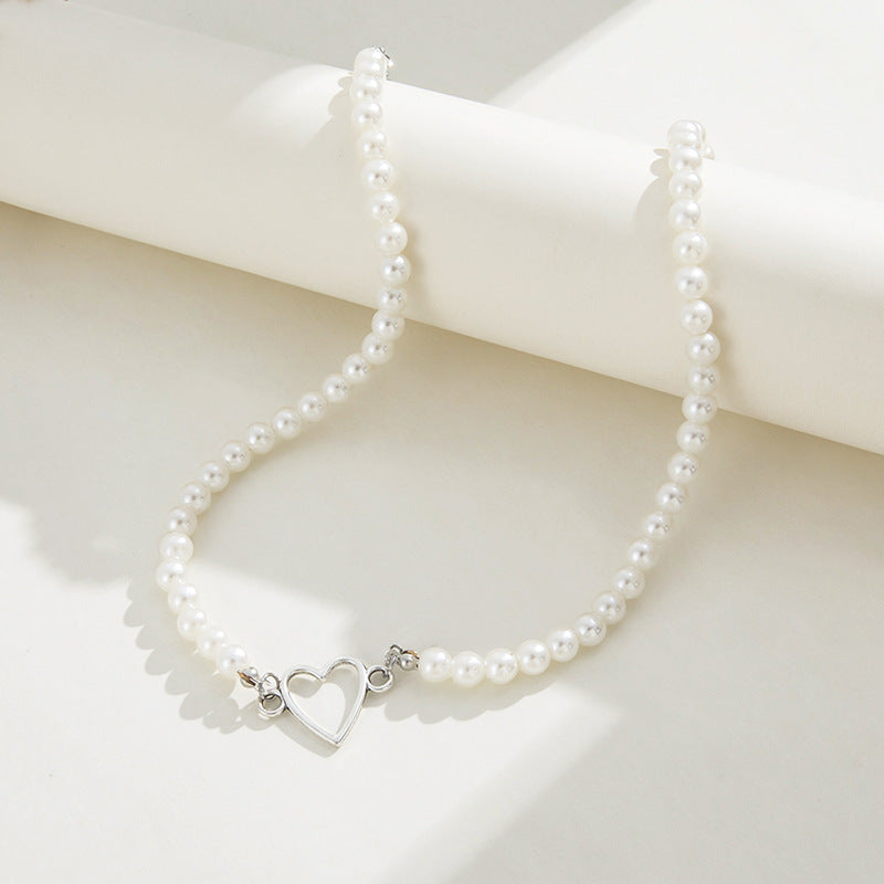 Golden Heart Pearl Necklace