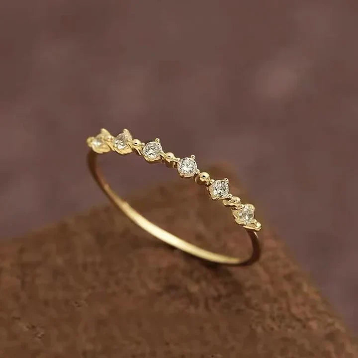 Delicate Diamond Arc Ring