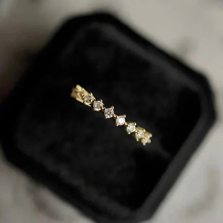 Delicate Diamond Arc Ring